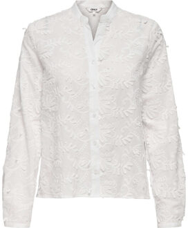 Only Onlcarmen fr l/s 3d emb shirt wvn cs cloud dancer Wit - M