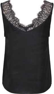 Only Onlchigo life satin lace mix singlet wvn black - maat XL Zwart