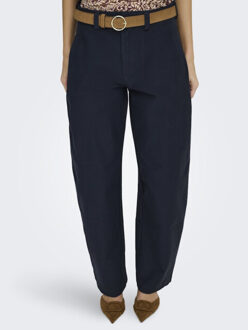 Only Onlclair mw barrel pant pnt noos navy - maat L / L32 Blauw