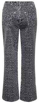 Only Onlcobain-mie reg wide animal pant Zwart - 27-32