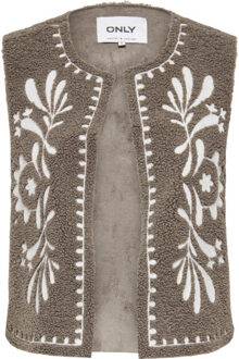 Only Onlcoco teddy waistcoat cc otw - maat M Bruin
