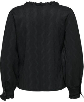 Only Onldia l/s v-neck collar top cs jrs Zwart - S