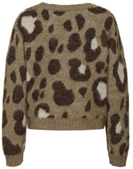 Only Onledelie life ls jq cardi v-neck knt dessin Bruin - M