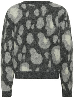 Only Onledelie life ls jq cardi v-neck knt dessin Grijs - M