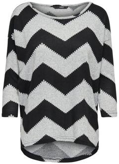 Only Onlelcos 4/5 Aop Top Jrs Noos 15144286 Light Grey Mela/w. Black Z