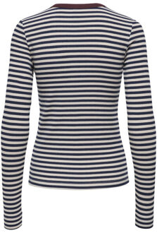 Only Onlelene ls fitted top jrs dessin Blauw