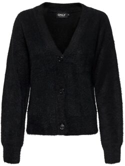 Only Onlella Piumo LS Cardigan CC KNT Zwart | Freewear Zwart Only , Black , Dames