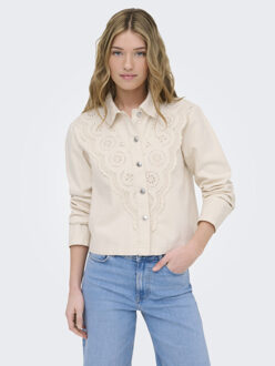 Only onlelsa crochet shirt jacket cc otw 15361137 moonbeam Ecru