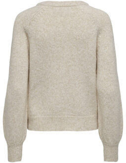 Only Onlemma life ls button oneck knt noos beige Ecru - XL