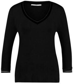 Only Onlemma ls detail v-neck top wvn cs - Zwart - S