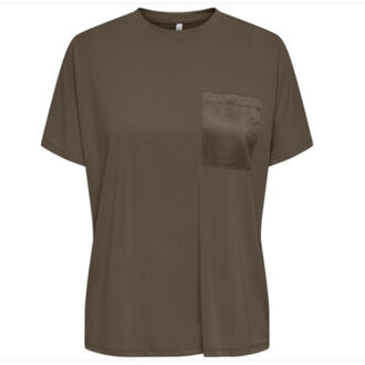 Only Onlfree life s/s pocket top jrs - maat XL Bruin