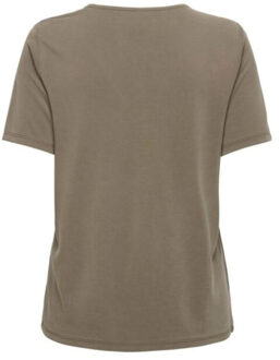 Only Onlfree life s/s split v-neck top j - maat XS Bruin