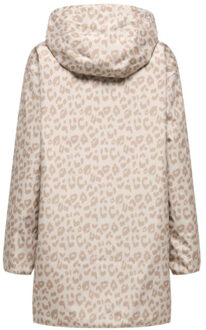Only Onlfry reversible leo coat otw cs - maat XS Beige