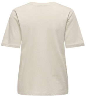 Only Onlhappy life s/s emb top jrs Beige - XS