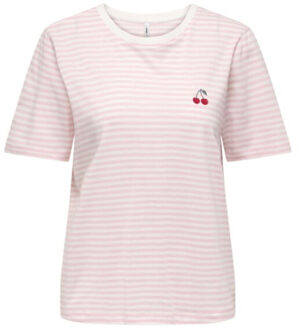 Only Onlhappy life s/s emb top jrs Roze - M