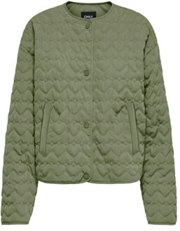 Only Onlheart life quilted jacket noos otw olijf - maat S Groen