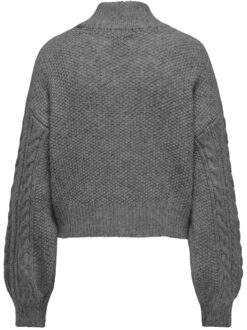 Only Onlida life ls high neck knt melee Grijs