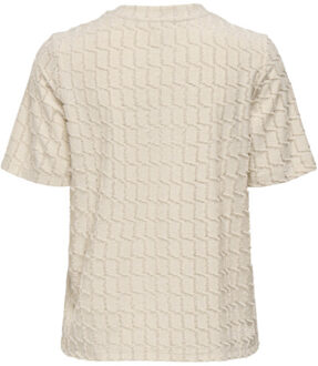 Only onlines life 2/4 o-neck glitter top 15358982 birch Ecru - S