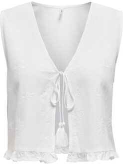 Only Onljakiri linen sl emb vest ptm off-white Ecru