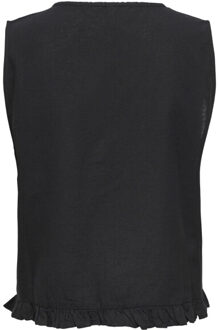 Only Onljakiri linen sl emb vest ptm - Zwart