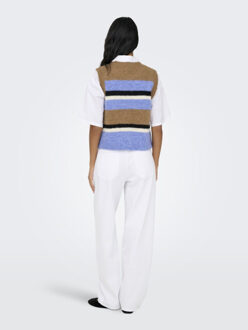 Only Onlkallie sl button vest knt dessin Bruin