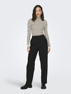 Only Onlkarol ls rollneck pullover knt noos ecru dessin