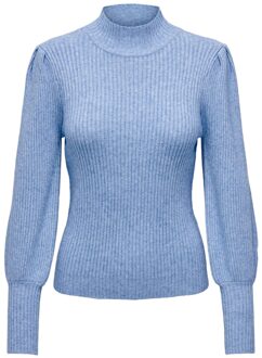 Only Onlkatia l/s highneck pullover knt Blauw - XS