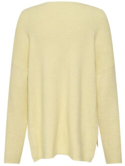 Only Onlkatia ls rib v-neck ex knt - maat S Geel