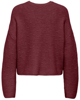Only Onlkatia ls structure o-neck cc knt bordeaux Rood