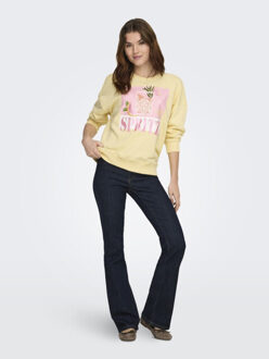 Only Onlkita ls sweat box ub cs swt licht - maat L Geel