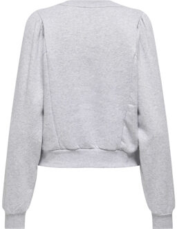 Only Onlleah l/s o-neck stud cs swt light grey melange/ Grijs