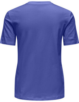 Only Onllucia life reg s/s slit top box Blauw