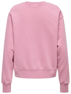 Only Onllucinda bow ls o-neck box swt - Roze