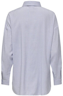 Only Onlmaggie l/s check shirt wvn - maat M Wit