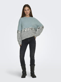 Only onlmaine life ls sequin block o-nec 15358399 arona Lichtblauw