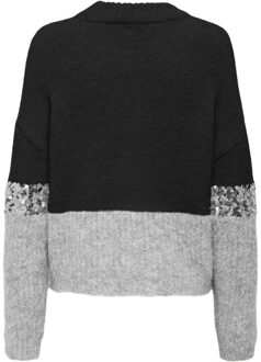 Only onlmaine life ls sequin block o-nec 15358399 - Zwart - M