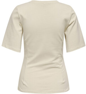 Only Onlmarie life ss waist top jrs beige Ecru