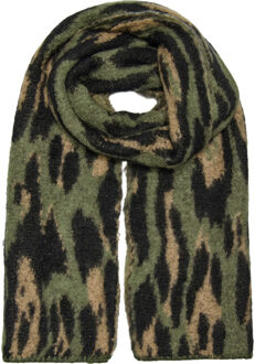 Only Onlmaude stitched edge scarf cc kalamata/leopard Veelkleurig - One size