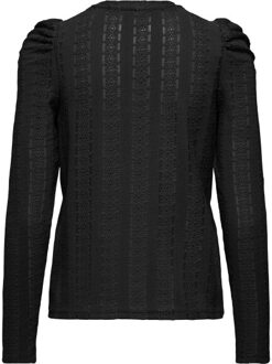Only onlmelanie l/s o-neck top jrs 15365094 - Zwart