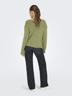 Only onlmille ls o-neck knt 15358518 peat moss - maat L Groen