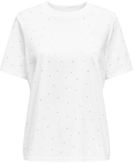 Only Onlmonja s/s studs tee jrs Wit
