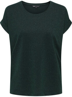 Only Onlmoster glitter s/s top jrs Groen - M