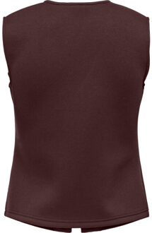 Only Onlnaomi s/l vest swt decadent chocolate/g Rood - M