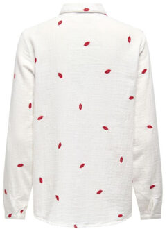 Only Onlnoella-mia l/s kiss shirt wvn cs Wit - XS