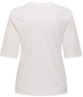 Only Onlphoebe ss fresh top box jrs off-white Ecru - L