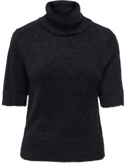 Only Onlpiumo ss highneck knt black Zwart - L