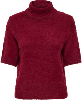 Only Onlpiumo ss highneck knt cabernet Rood - L