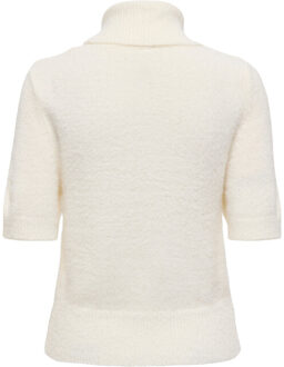 Only Onlpiumo ss highneck knt cloud dancer Ecru