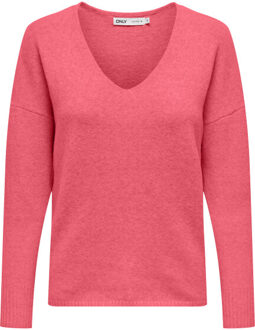 Only Onlrica life l/s v-neck pullo knt n - maat L Oranje