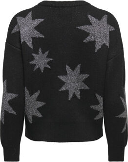 Only Onlrosie ls o-neck glitter knt Zwart